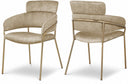 Yara Velvet Upholstered Dining Chair - Beige