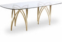 Madelyn 90.5" Glass Top And Metal Base Dining Table - Gold