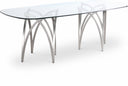 Madelyn 90.5" Glass Top And Metal Base Dining Table - Silver
