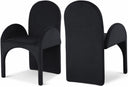 Summer Velvet Upholstered Dining Arm Chair - Black