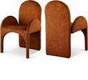 Summer Velvet Upholstered Dining Arm Chair - Cognac