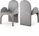 Summer Velvet Upholstered Dining Arm Chair - Grey