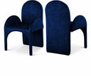 Summer Velvet Upholstered Dining Arm Chair - Blue