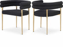 Brielle Boucle Fabric Upholstered Dining Chair - Black