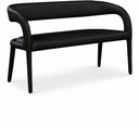 Sylvester Vegan Leather Upholstered Bench - Black