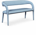 Sylvester Vegan Leather Upholstered Bench - Light Blue