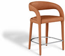 Sylvester Vegan Leather Upholstered Counter Stool - Cognac