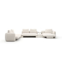 Overlap Sectional - 5-Piece Left-Facing - Crème Travertine by Caracole
