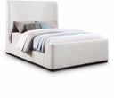 Oliver Boucle Fabric Upholstered Bed - Cream