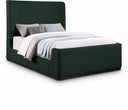 Oliver Boucle Fabric Upholstered Bed - Green