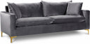 Naomi 81.5" Velvet Upholstered Sofa - Grey