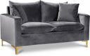 Naomi 58" Velvet Upholstered Loveseat - Grey