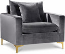 Naomi Velvet Upholstered Chair - Grey