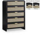 Sage Solid Wood And Natural Cane Wood Chest - Black