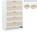 Sage Solid Wood And Natural Cane Wood Chest - White