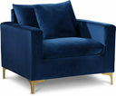 Naomi Velvet Upholstered Chair - Blue
