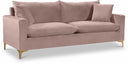 Naomi 81.5" Velvet Upholstered Sofa - Pink