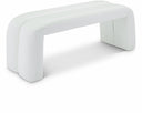 Arc Vegan Leather Upholstered Bench - White