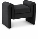 Stylus 31.5" Boucle Fabric Upholstered Bench - Black