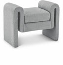 Stylus 31.5" Boucle Fabric Upholstered Bench - Grey