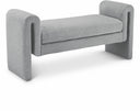 Stylus 51" Boucle Fabric Upholstered Bench - Grey