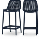 Mykonos Plastic Outdoor Patio Stools - Blue