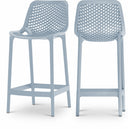 Mykonos Plastic Outdoor Patio Stools - Light Blue