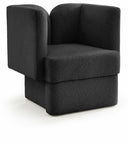 Marcel Boucle Fabric Upholstered Chair - Black