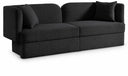 Marcel 91" Boucle Fabric Upholstered Sofa - Black