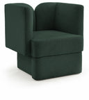Marcel Boucle Fabric Upholstered Chair - Green