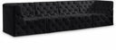 Tuft 128" Velvet Upholstered 4pc. Modular Sofa - Black