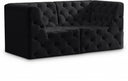 Tuft 70" Velvet Upholstered 2pc. Modular Loveseat - Black