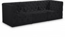 Tuft 99" Velvet Upholstered 3pc. Modular Sofa - Black