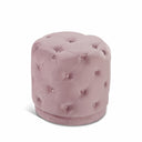 Harper Velvet Upholstered Stool - Pink