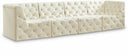 Tuft 128" Velvet Upholstered 4pc. Modular Sofa - Cream