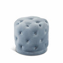 Harper Velvet Upholstered Stool - Light Blue