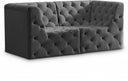 Tuft 70" Velvet Upholstered 2pc. Modular Loveseat - Grey