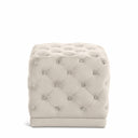 Stella Velvet Upholstered Stool - Cream