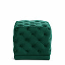 Stella Velvet Upholstered Stool - Green