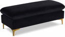 Naomi Velvet Upholstered Bench - Black