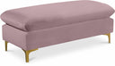 Naomi Velvet Upholstered Bench - Pink
