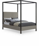 James Linen Textured Fabric Upholstered Bed - Grey