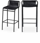 Dax Vegan Leather Upholstered Counter Stool - Black