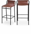 Dax Vegan Leather Upholstered Counter Stool - Brown