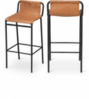 Dax Vegan Leather Upholstered Counter Stool - Cognac