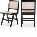 Preston Solid Wood And Natrual Cane Dining Side Chair - Black