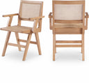 Preston Solid Wood And Natrual Cane Dining Arm Chair - Natural