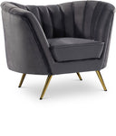 Margo Velvet Upholstered Chair - Grey
