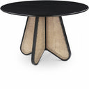 Butterfly 48" Oak Veneer And Natural Cane Dining Table - Black
