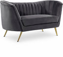 Margo 65" Velvet Upholstered Loveseat - Grey